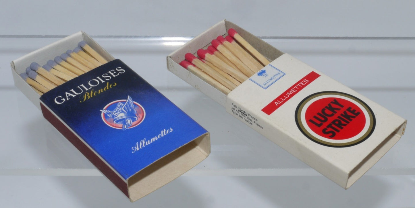 Set of 2 Vintage Matchboxes - Cigarette Manufacturers - 5 pcs - Period: 1970s/80s/90s