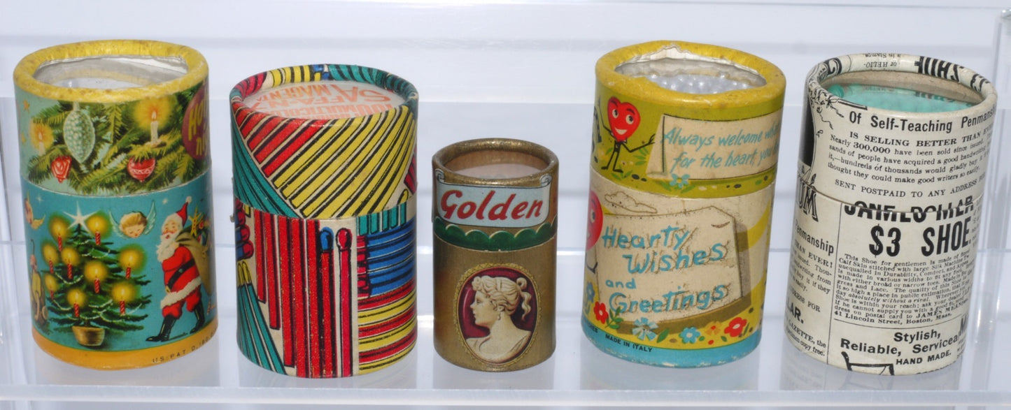 Set No. 1 - Vintage Matchboxes - Cylindrical Packs - 5 pcs - Period: 1950/60