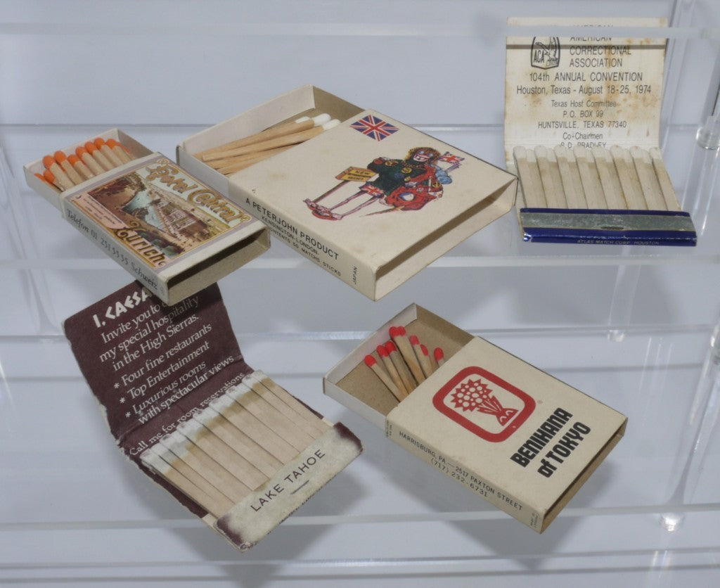 Set of 4 Vintage Matchboxes - Places/Travel - 5 pcs - Period: 1970s/80s/90s