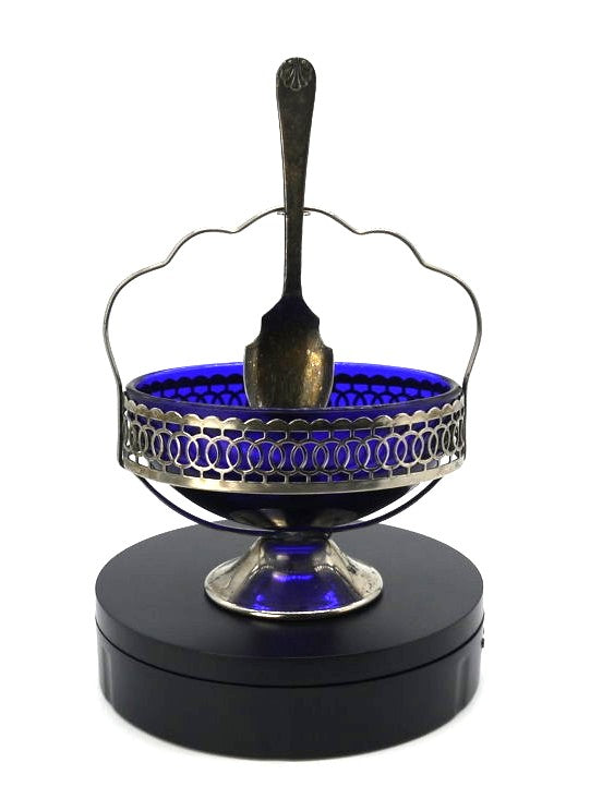 Formaggiera/Salsiera - cristallo e placcatura d'argento-Epoca:1960