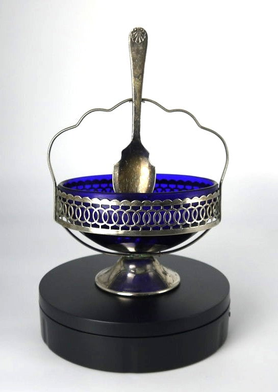 Formaggiera/Salsiera - cristallo e placcatura d'argento-Epoca:1960