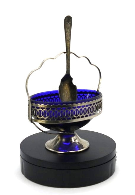 Formaggiera/Salsiera - cristallo e placcatura d'argento-Epoca:1960