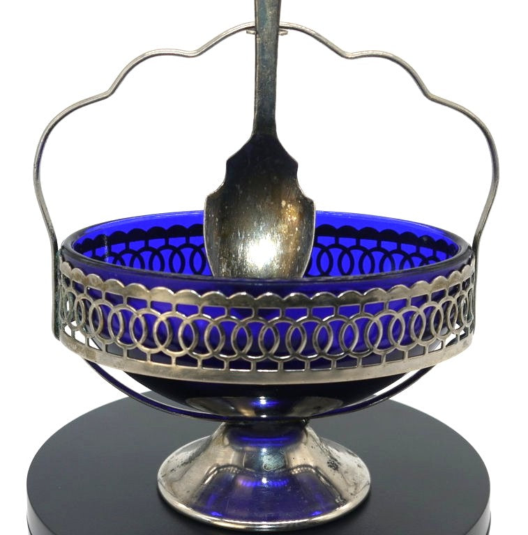 Formaggiera/Salsiera - cristallo e placcatura d'argento-Epoca:1960