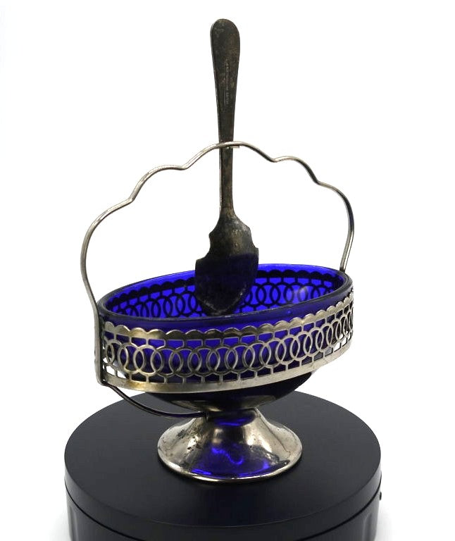 Formaggiera/Salsiera - cristallo e placcatura d'argento-Epoca:1960