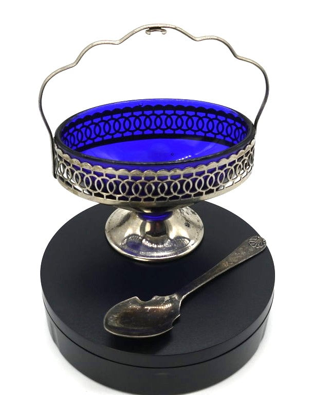 Formaggiera/Salsiera - cristallo e placcatura d'argento-Epoca:1960