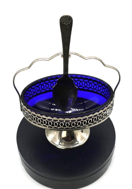 Formaggiera/Salsiera - cristallo e placcatura d'argento-Epoca:1960