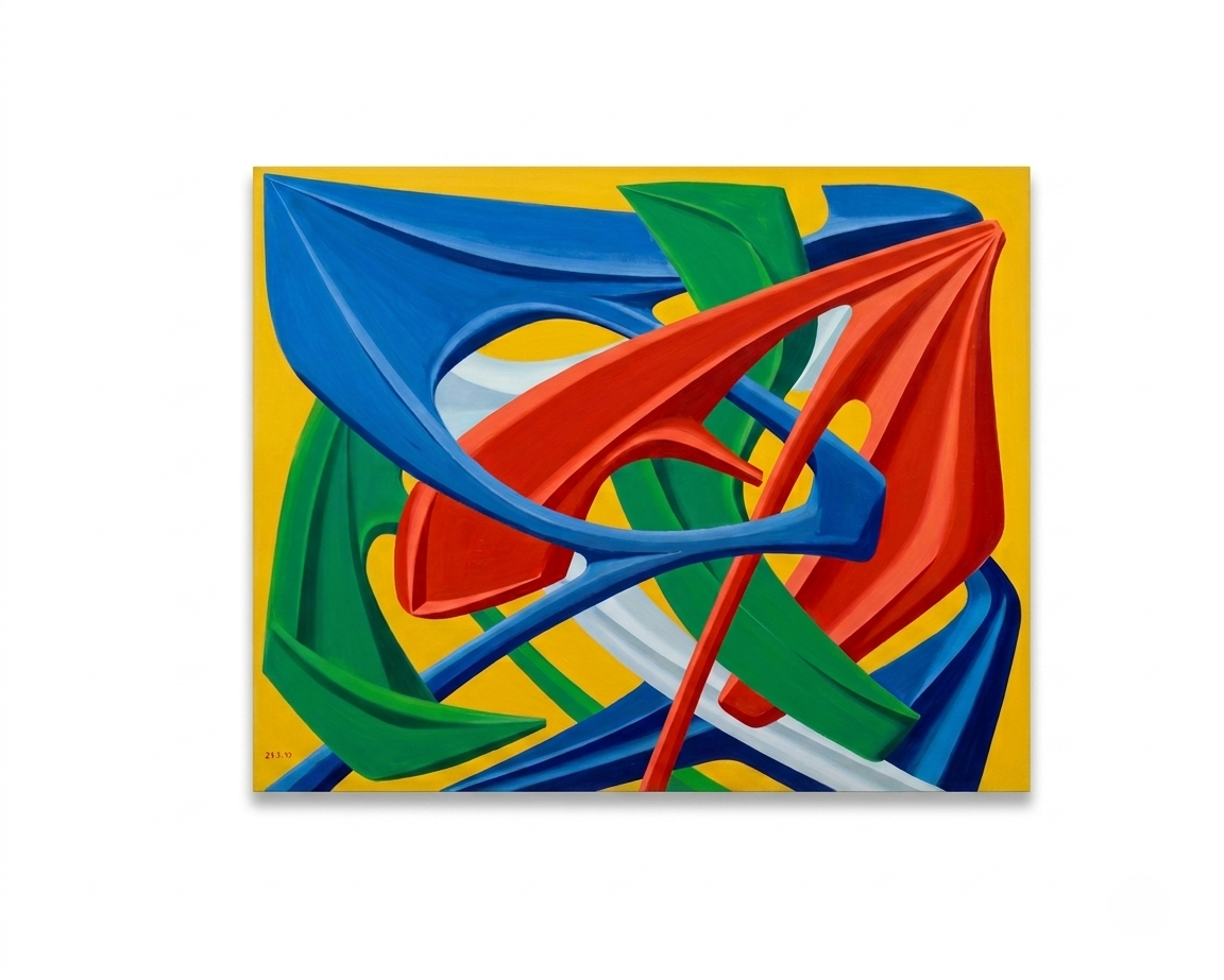 Giorgio Mazzetti (1934-2005) Dipinto originale astratto_ visualizzazione digitale catalogo