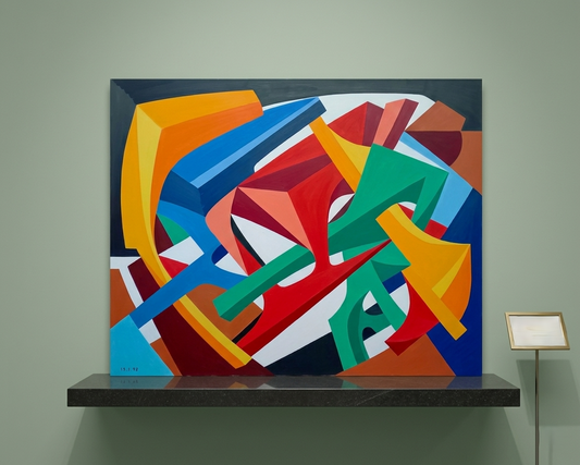 Giorgio Mazzetti (1934-2005) Dipinto originale astratto_ visualizzazione  digitale esposizione