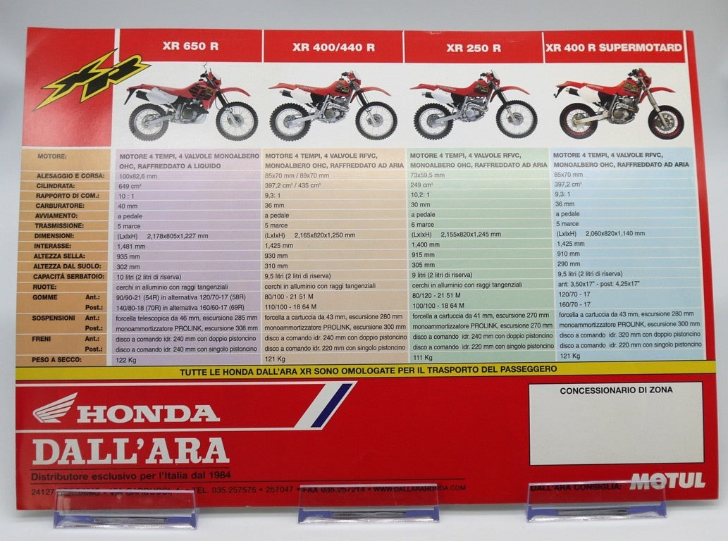 Honda Dall'Ara XR 650R Sales Brochure - Period: 1999