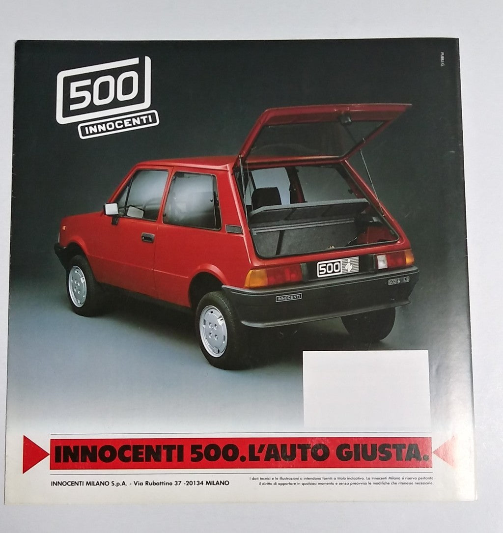 Innocenti 500 “L’Auto Giusta” vista retro