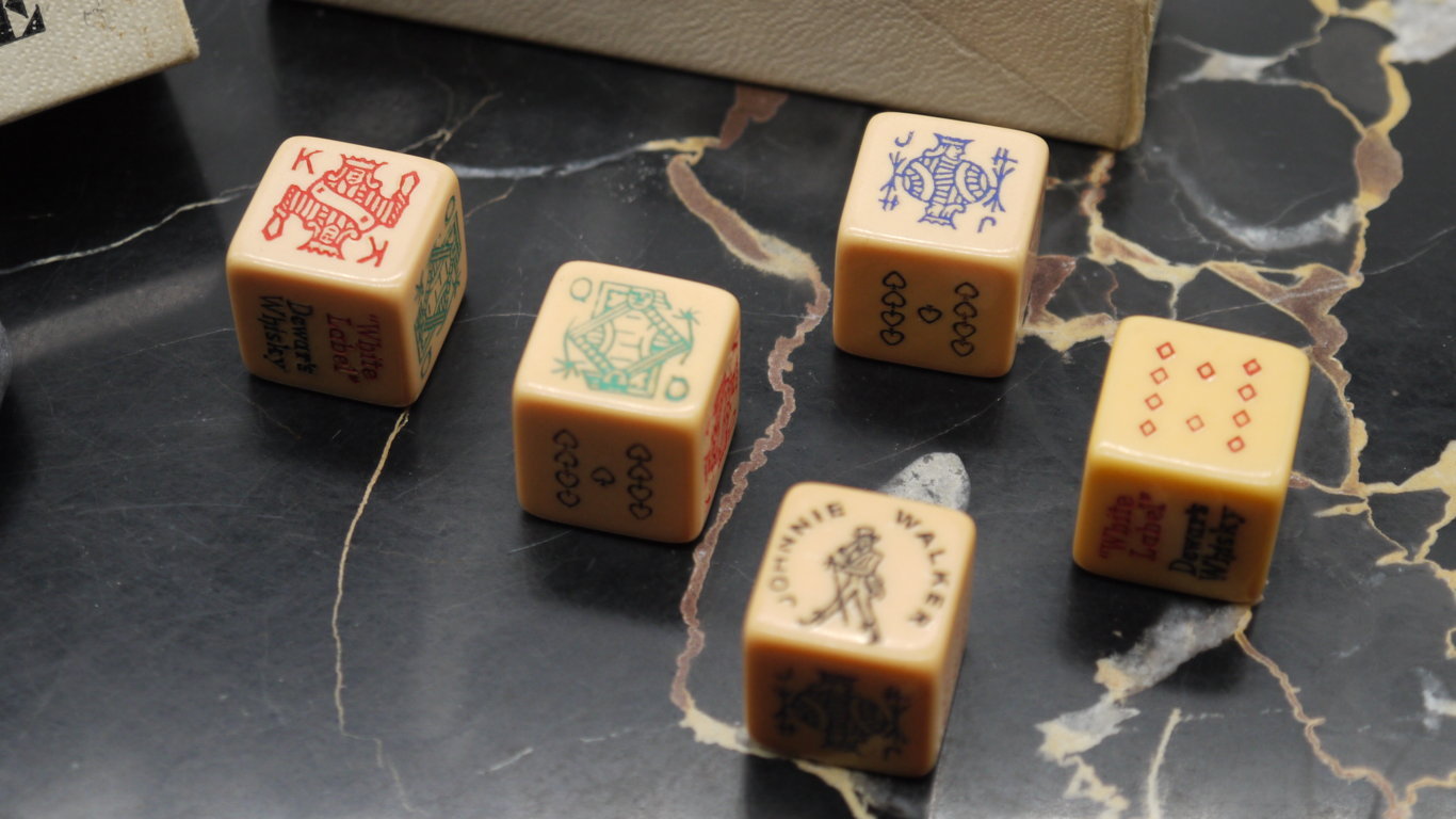 Johnnie Walker poker Dice British Made-Epoca: anni 60/70