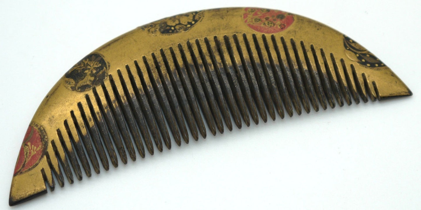 Japanese Meiji Kinzushi Geisha Hair Comb Rare -Meiji (1868-1912)