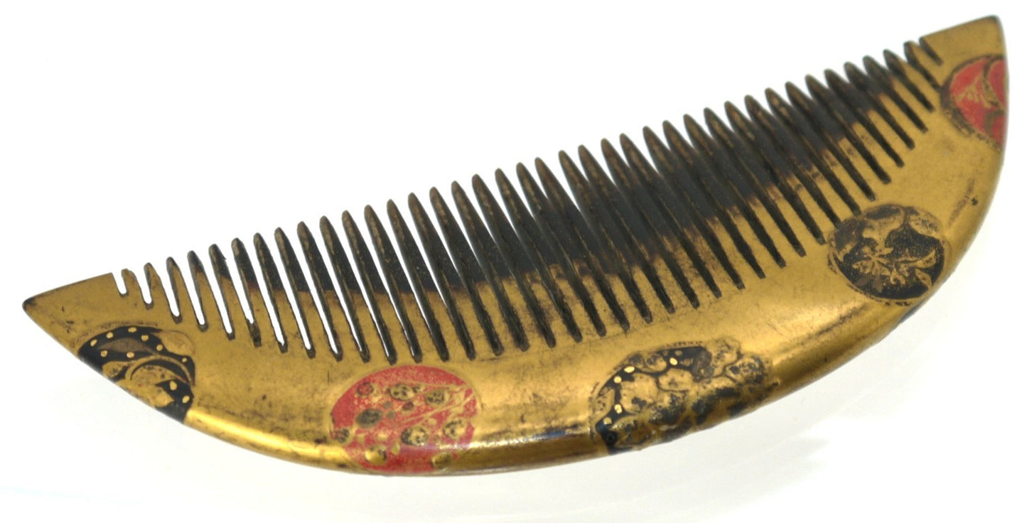 Japanese Meiji Kinzushi Geisha Hair Comb Rare -Meiji (1868-1912)