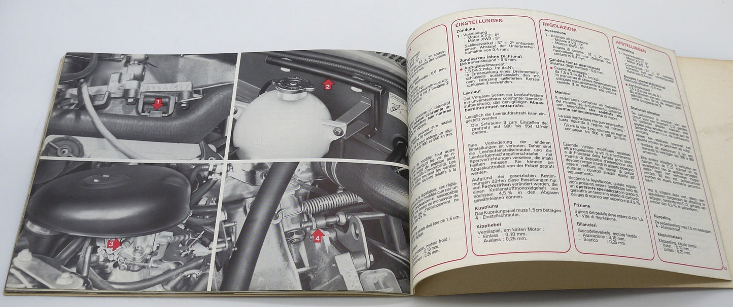 Manuel du propriétaire d'origine Peugeot 104 - Période : 1977