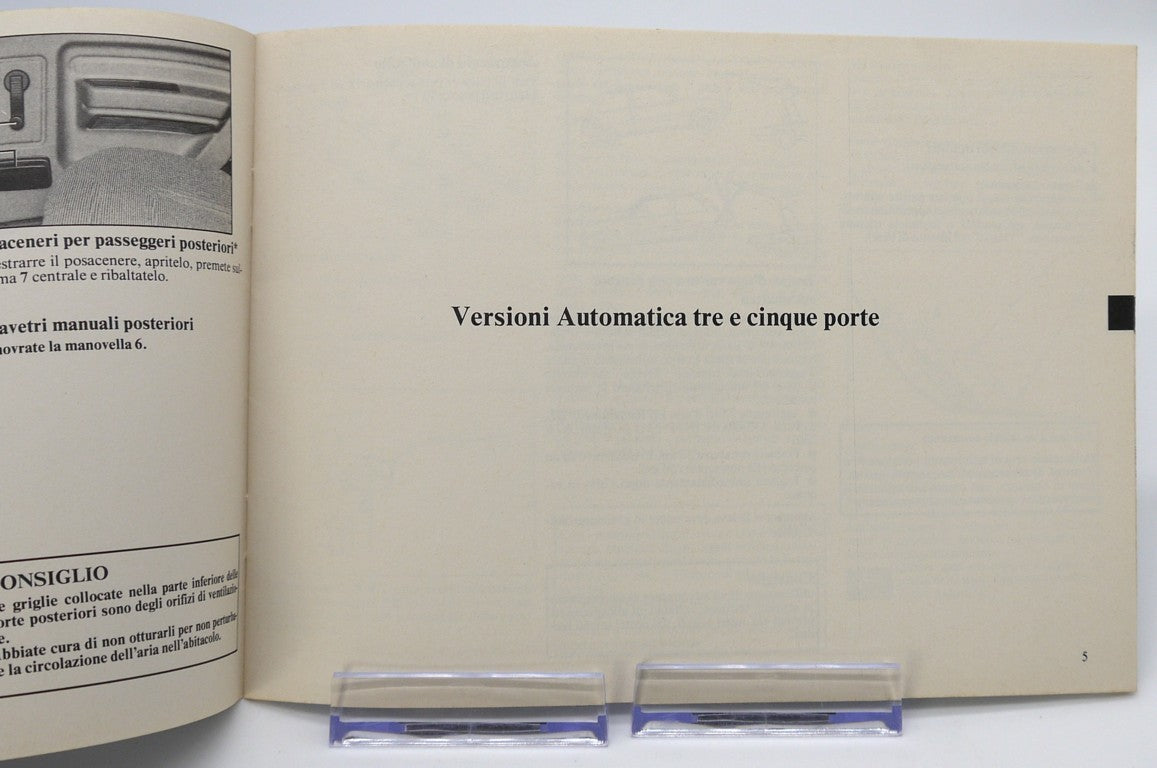 Manuel du propriétaire d'origine Renault 5, versions 3/5 portes - Période : 1985