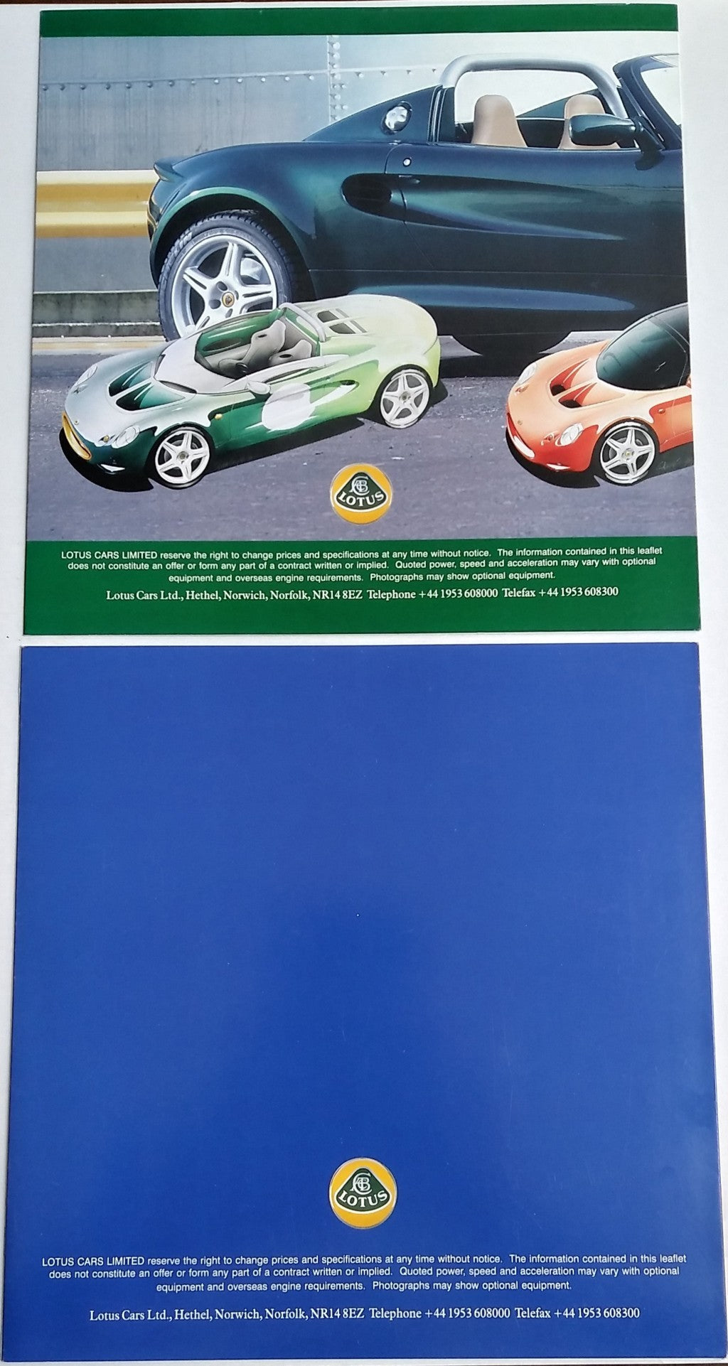 Set Lotus: Elise & GT3 (1998) vista retro