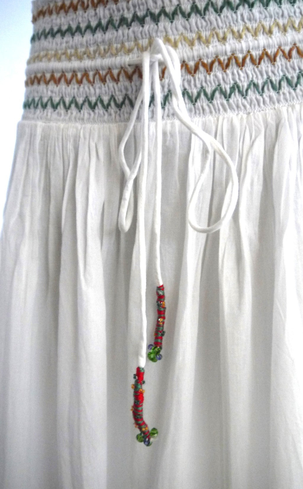 Maxi Gonna Zara con Ricami Marini e Coulisse con Perline dettaglio coulisse
