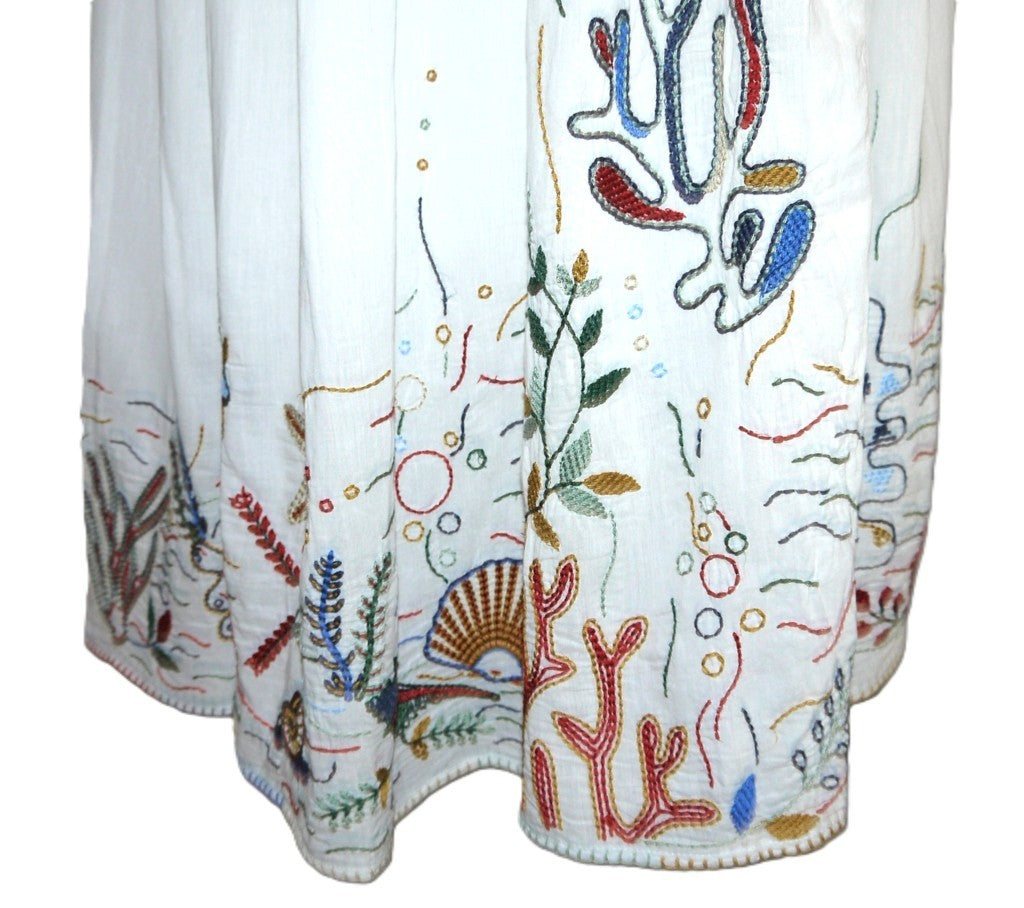 Maxi Gonna Zara con Ricami Marini e Coulisse con Perline dettaglio colori
