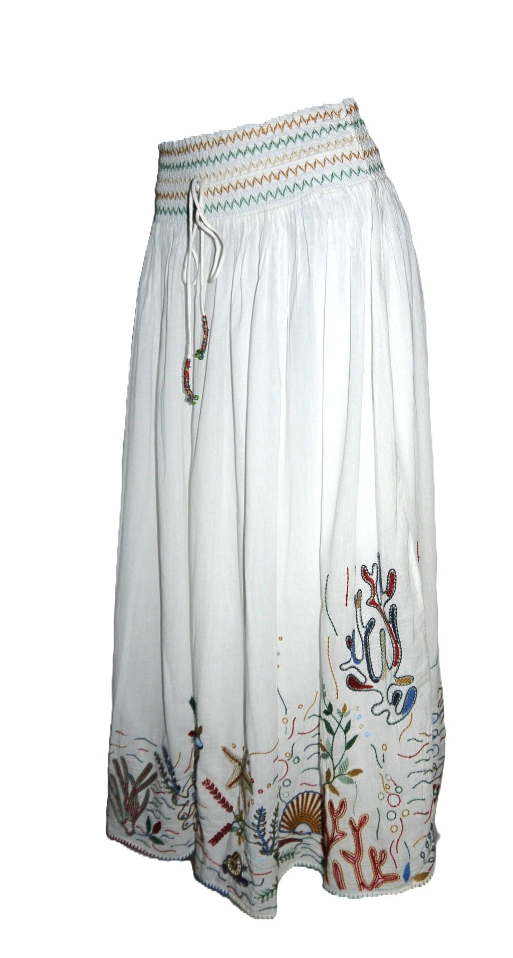 Maxi Gonna Zara con Ricami Marini e Coulisse con Perline dettaglio vista lunghezza

