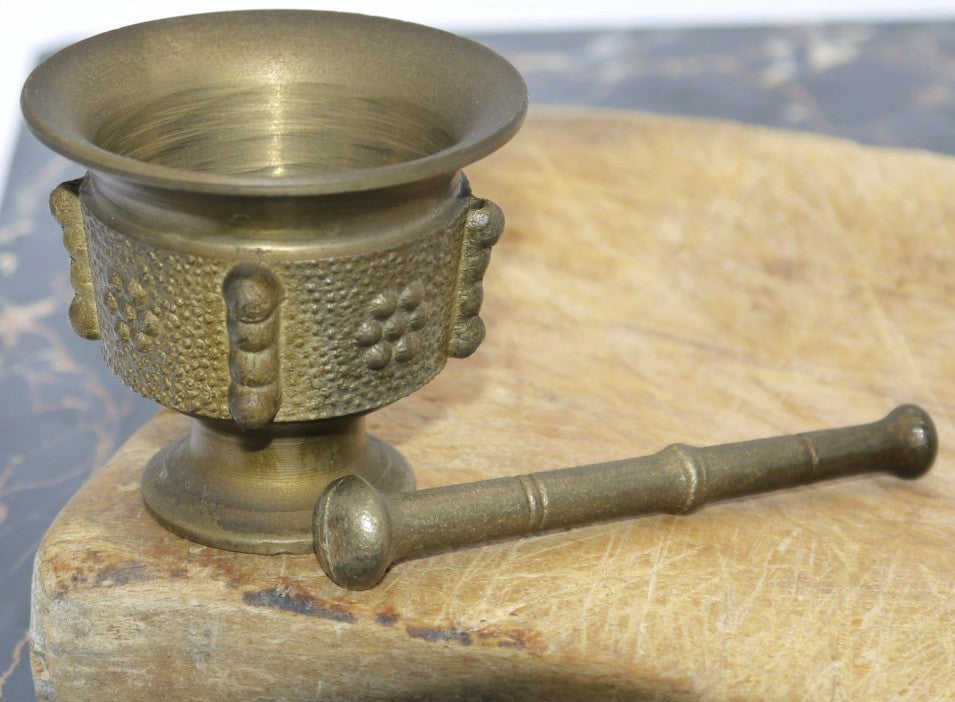Antico piccolo Mortaio con Pestello-Spagna -Epoca:1950