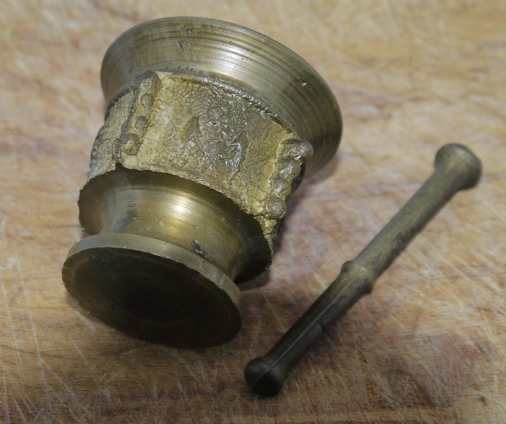 Antico piccolo Mortaio con Pestello- Italia -Epoca:1950