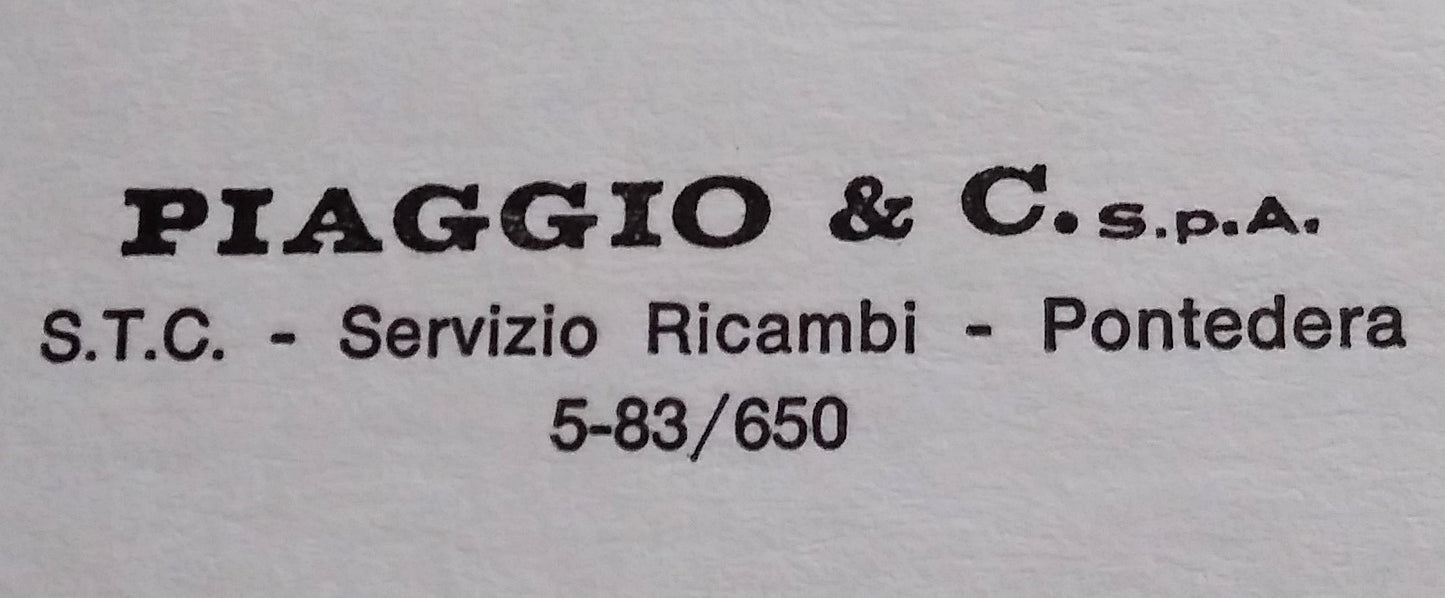 Catalogo parti di ricambio Motovespa/Piaggio Toledo+listino prezzi-Epoca:1980/83