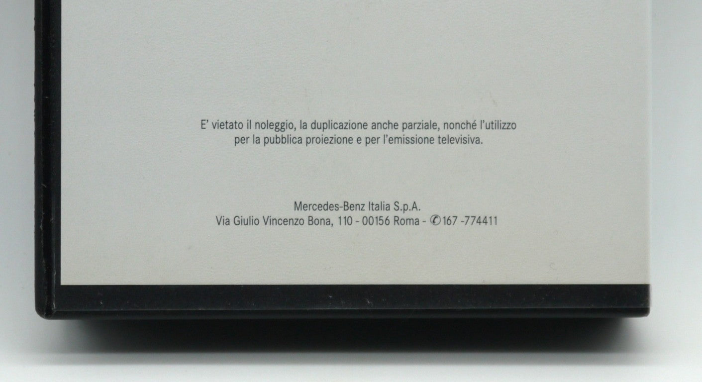 Documentazione Ufficiale Mercedes  Classe A W168 1998 dettaglio VHS copertina posteriore pie di pagina