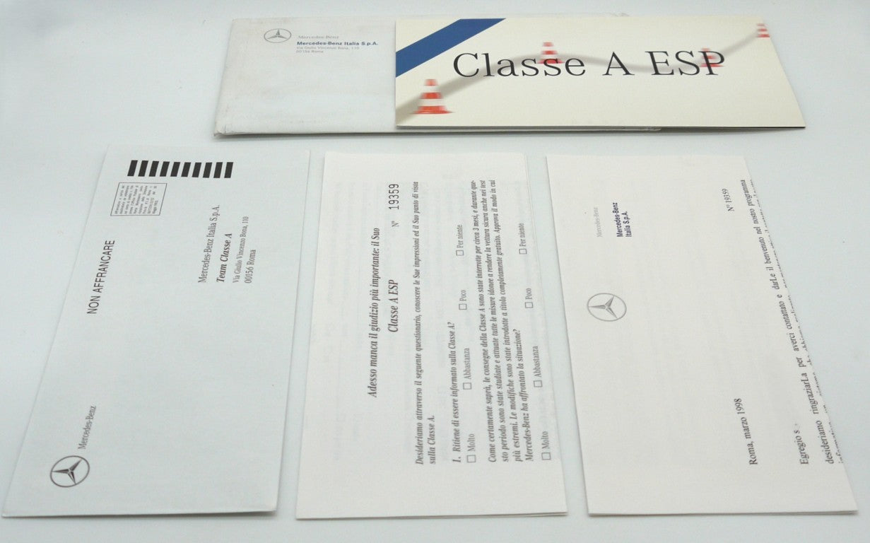 Documentazione Ufficiale Mercedes  Classe A W168 1998 dettaglio contenuto Lotto