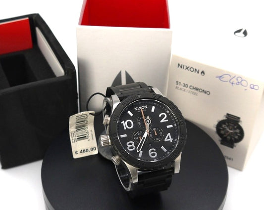 Montre homme Nixon 51-30 Chrono Acier Noir - Code : A0832541