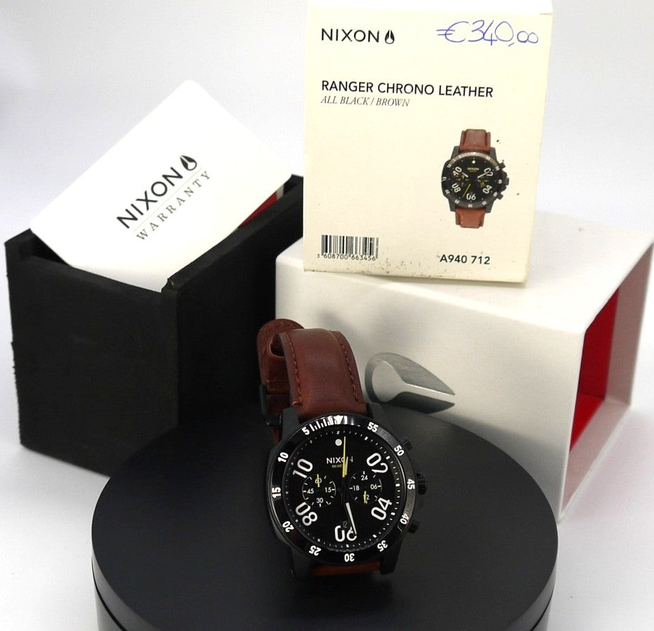 Montre homme Nixon Ranger Chrono en cuir - Code : A940 712