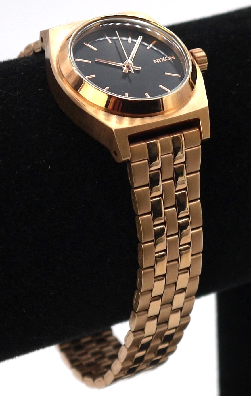 Montre femme Nixon Small Time Teller (Couleur : Or rose/Noir) réf. A399