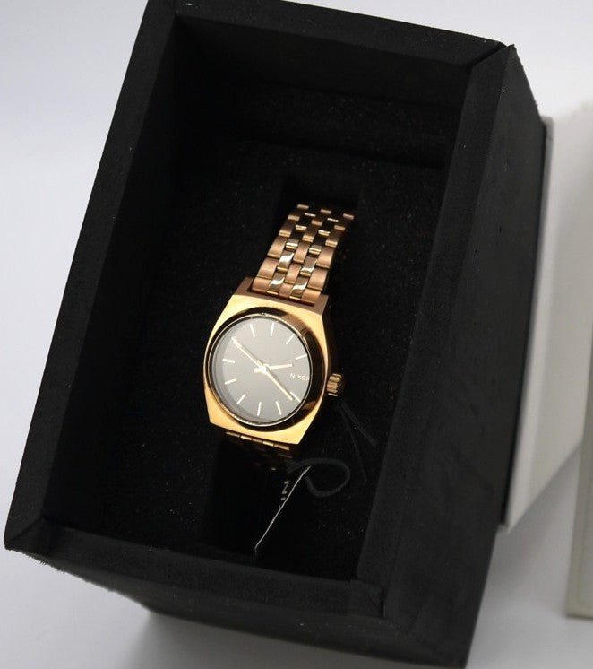 Montre femme Nixon Small Time Teller (Couleur : Or rose/Noir) réf. A399