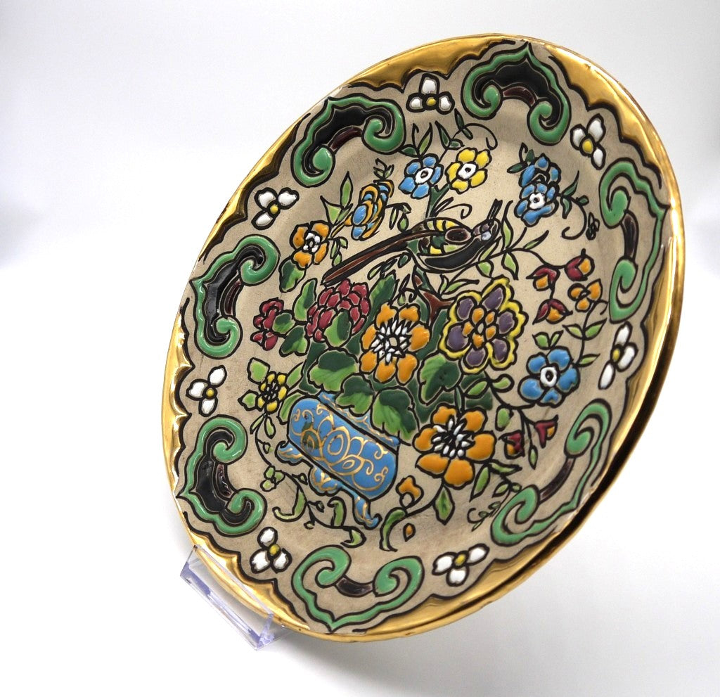 Andalusian wall plate in "Cuerda Seca" style - Period: 1960