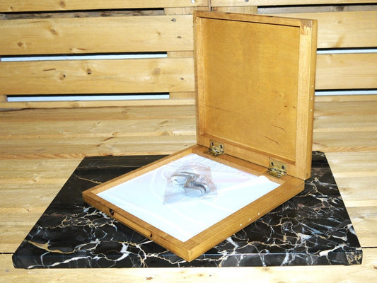 Pochade a "Libro" Artigianale per Pittore- Legno Faggio Betulla en Plein Air -24x24cm
