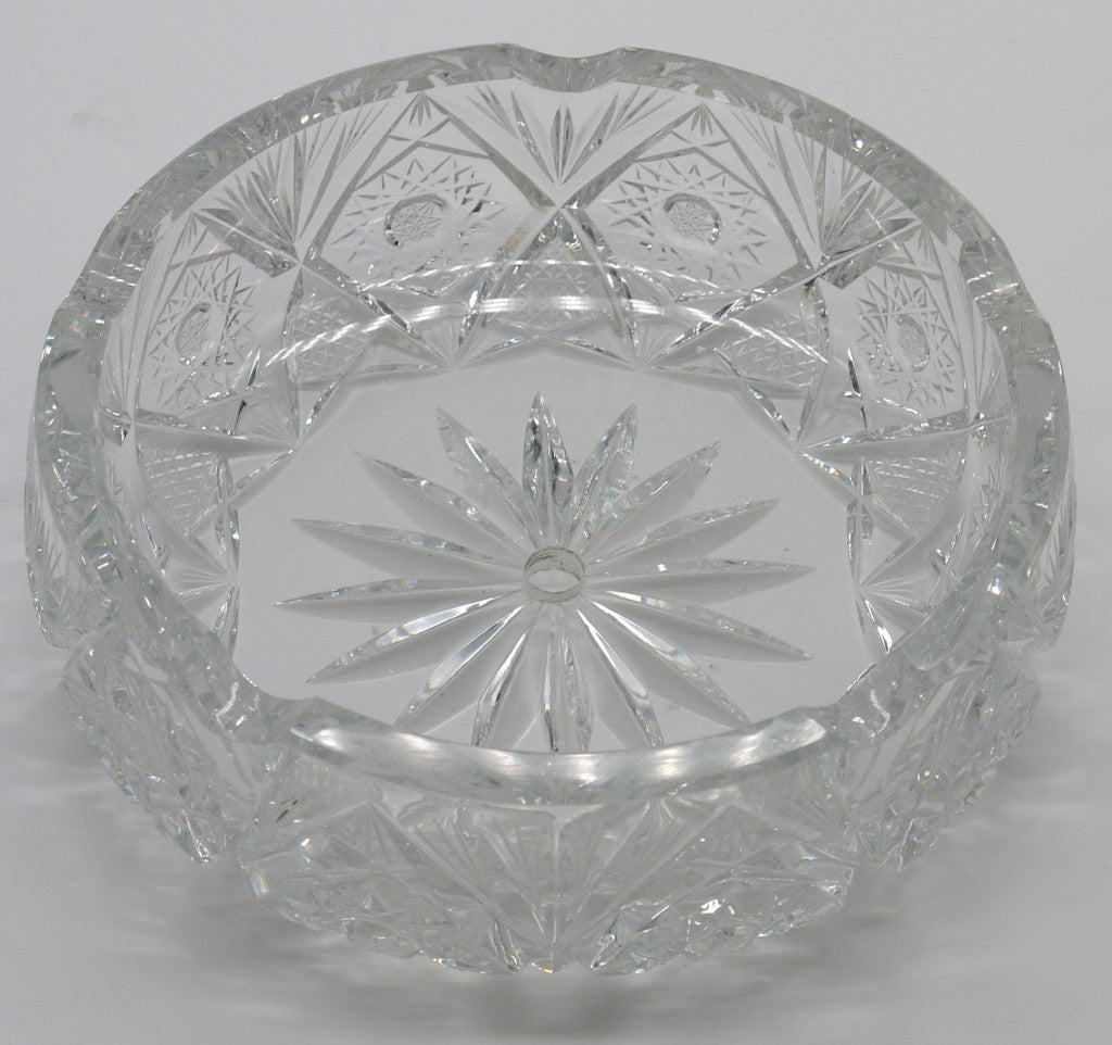 Ashtray/Centerpiece in cut crystal and detachable pewter base - Period: 1962