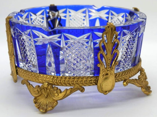 Rock crystal ashtray with bronze stand, Baroque style - Period: 1958/1960