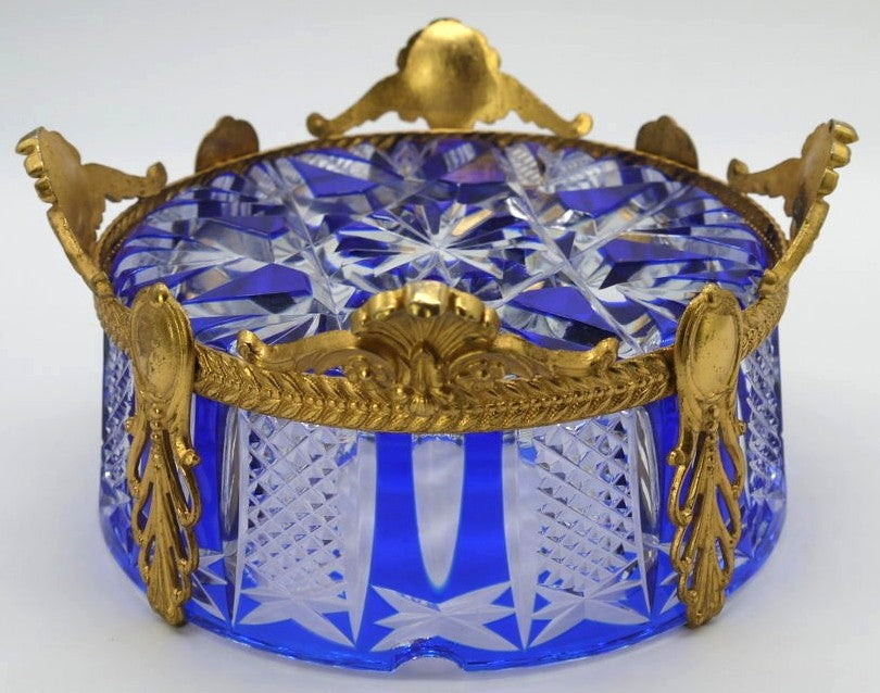 Rock crystal ashtray with bronze stand, Baroque style - Period: 1958/1960
