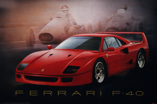 Poster Vintage Ferrari F40 by L.Patrignani-Epoca:1989