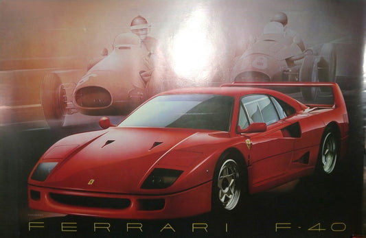 Poster Vintage Ferrari F40 by L.Patrignani-Epoca:1989