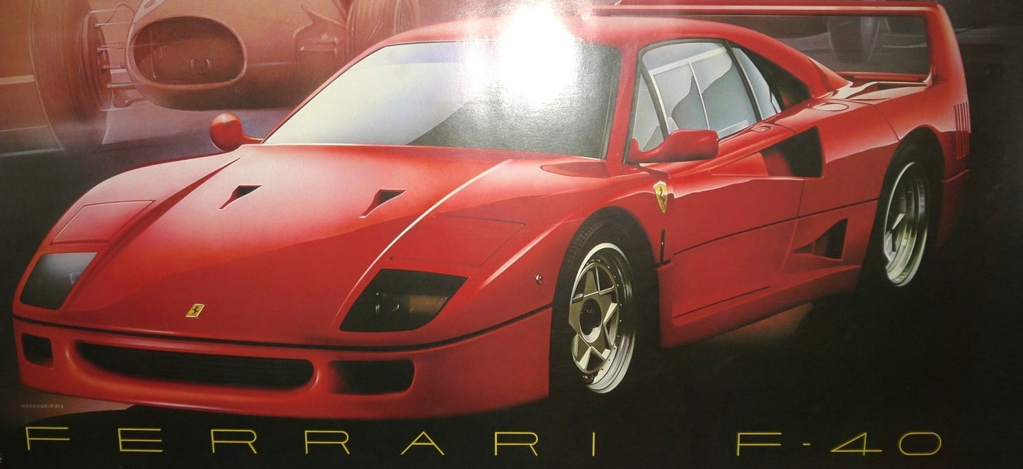 Affiche Ferrari F40 vintage de L.Patrignani - Période : 1989