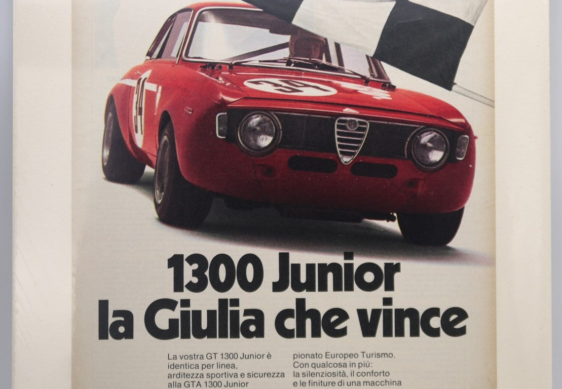 Original Vintage Advertisement - Alfa Romeo Giulia Junior 1300 - Period: 1972