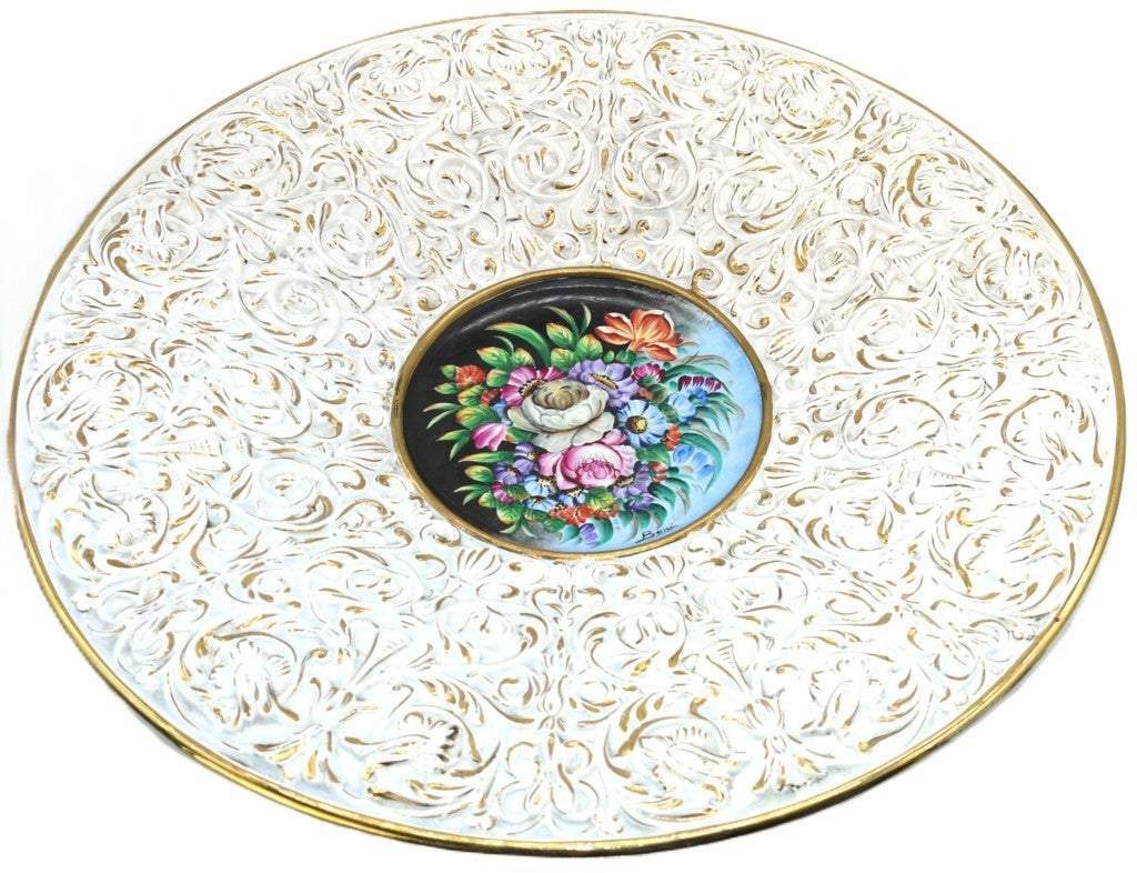 Piatto da Parata in Ceramica Artistica Italiana Firmato Boni – Oro Zecchino –Epoca:1982