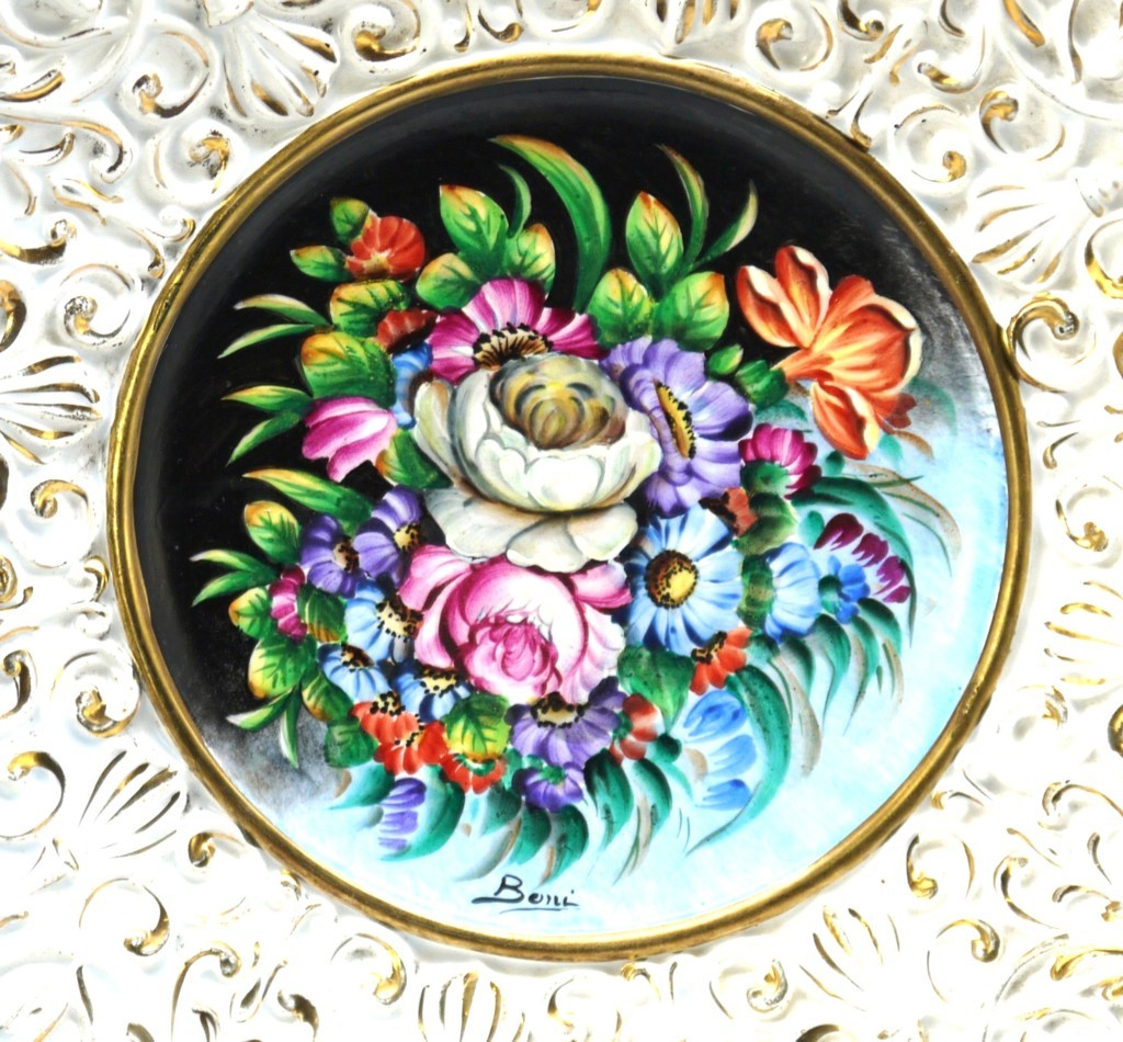 Piatto da Parata in Ceramica Artistica Italiana Firmato Boni – Oro Zecchino –Epoca:1982