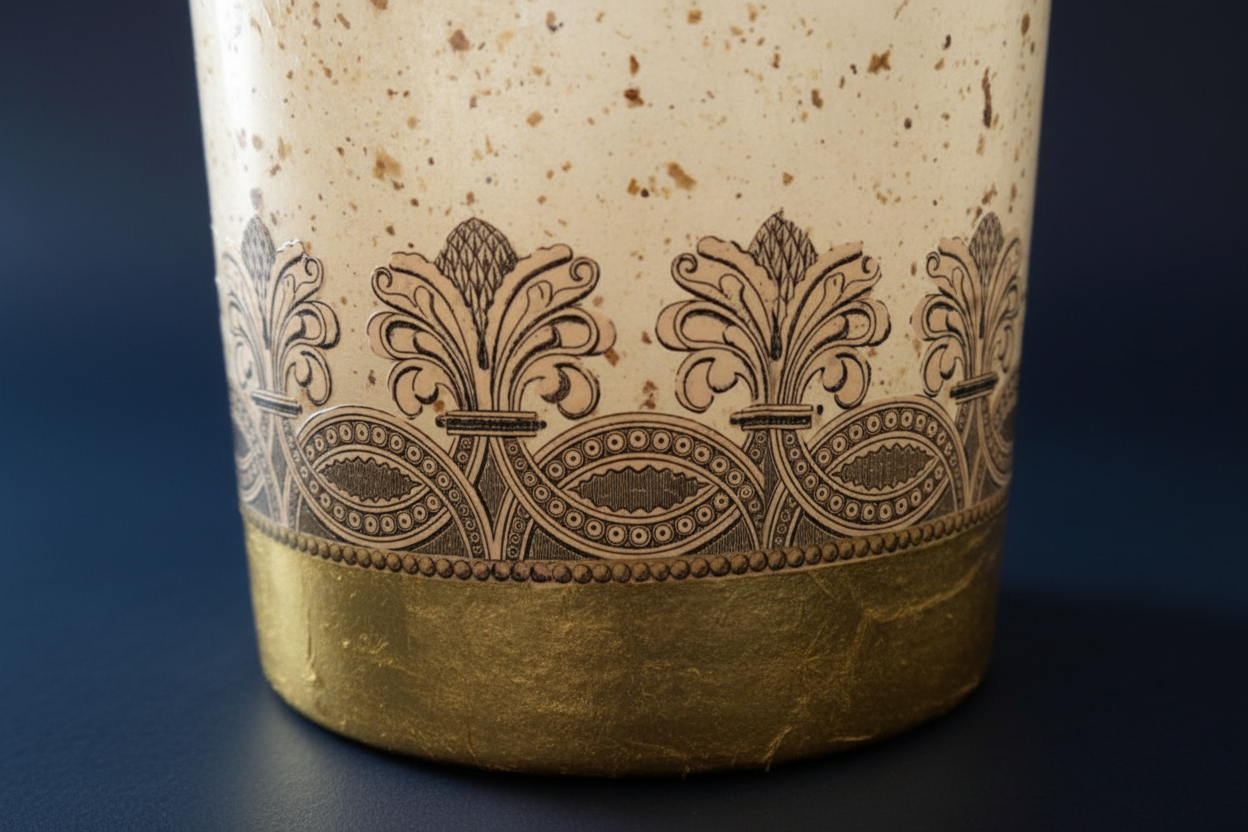Stencil & Dintorni by Ricorteka — Porta Fiori | Vetro Decorato Decoupage e Foglia Simil Oro