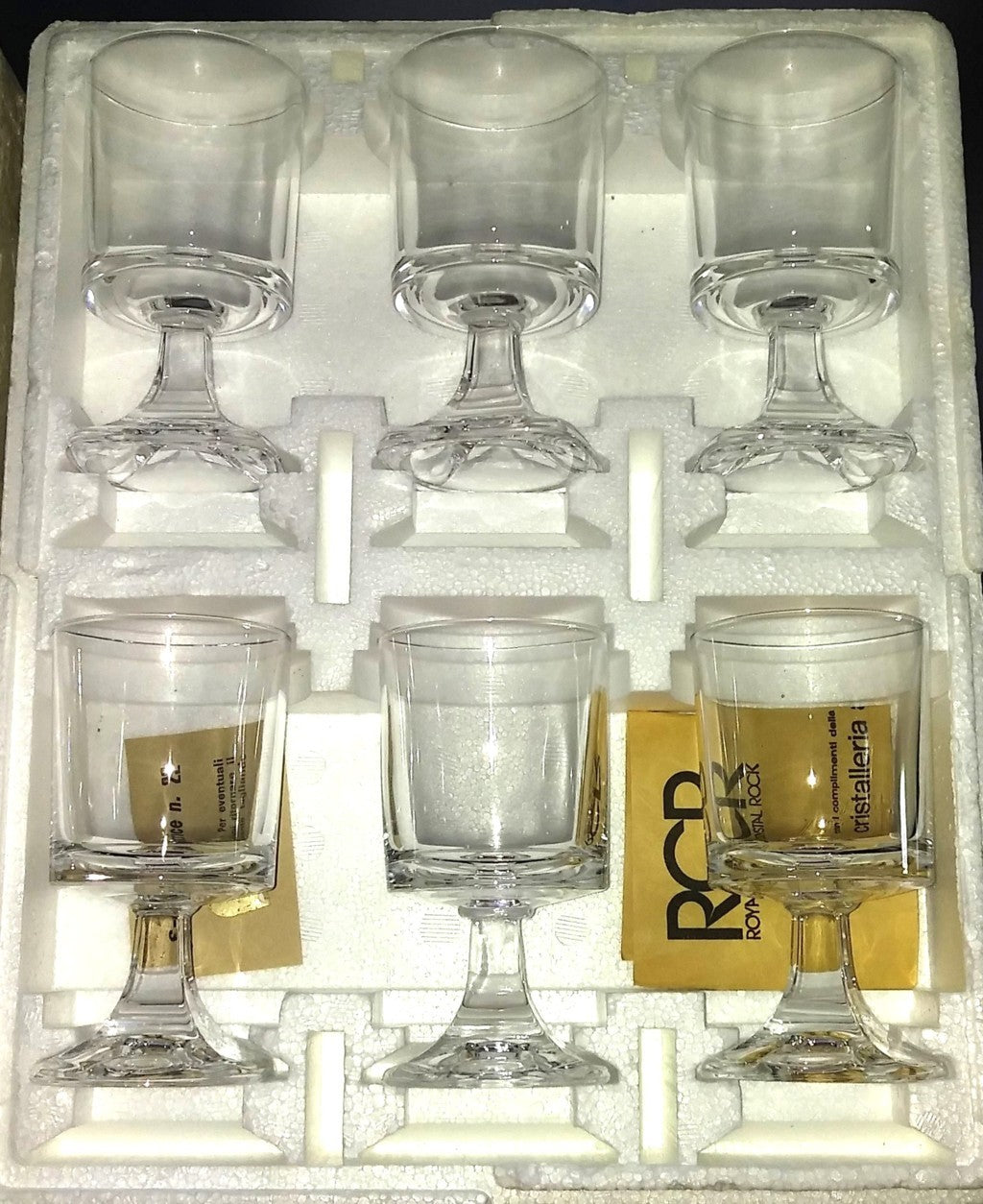 RCR-Cristalleria Artistica La Piana - Set of 6 crystal glasses - Period: 1980