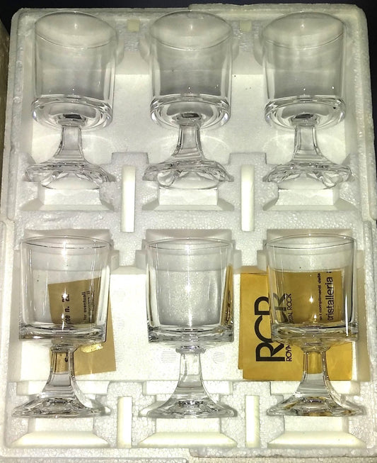 RCR-Cristalleria Artistica La Piana - Set of 6 crystal glasses - Period: 1980