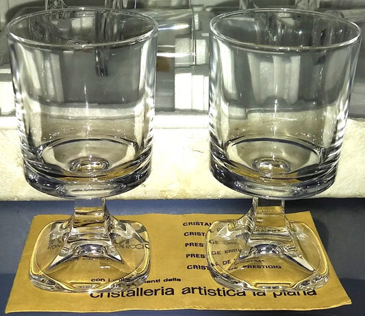 RCR-Cristalleria Artistica La Piana - Set of 6 crystal glasses - Period: 1980