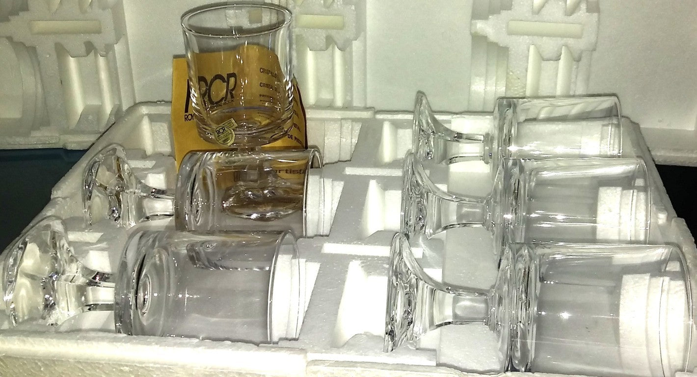 RCR-Cristalleria Artistica La Piana - Set of 6 crystal glasses - Period: 1980