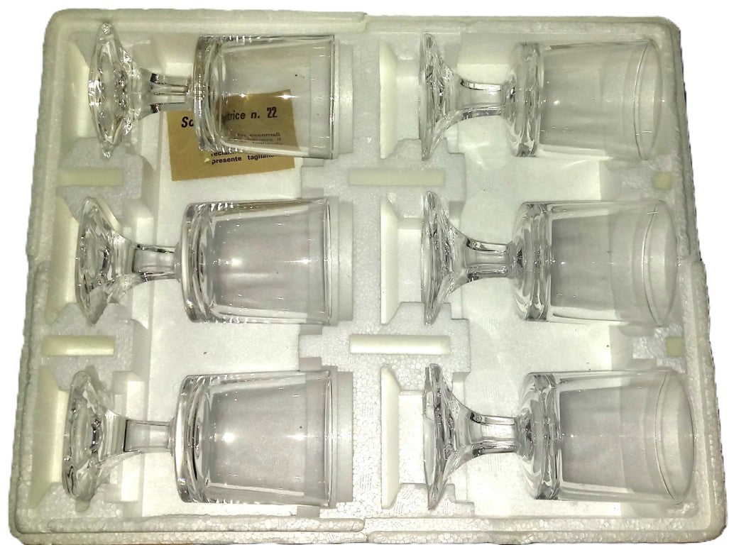 RCR-Cristalleria Artistica La Piana - Set of 6 crystal glasses - Period: 1980