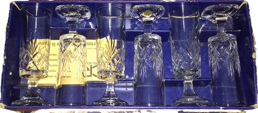 RCR-Cristalleria Artistica La Piana- Set of 6 Crystal Flutes- Period: 1980